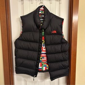The North Face Black Puffer Vest Flags Nupste 700